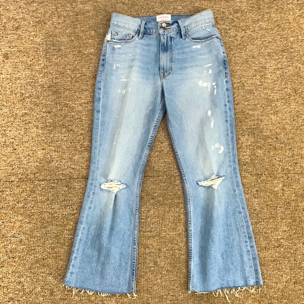 Frame Denim Women’s Heritage Le Sylvia Kick Boot Light Wash Jeans Size 27